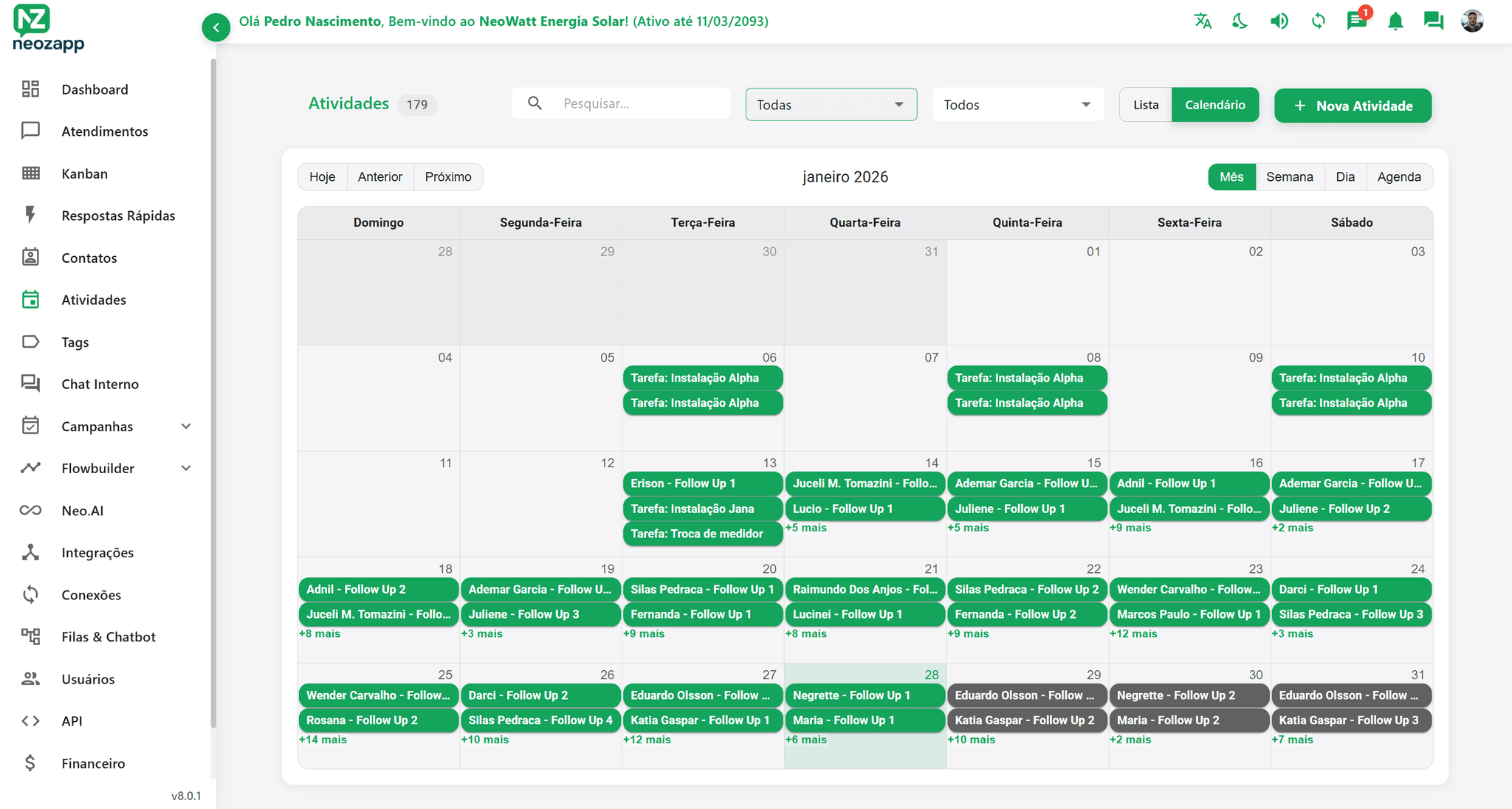 NeoZapp Gestão de Atividades